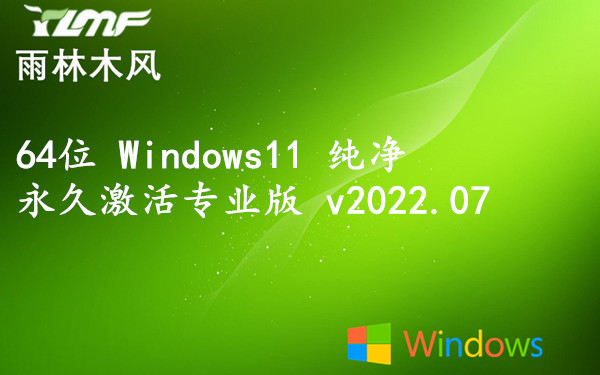 雨林木风 64位 Windows11 纯净永久激活专业版 v2022.07