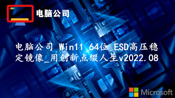 电脑公司 Win11 64位 ESD高压稳定镜像_用创新点缀人生 v2023.09