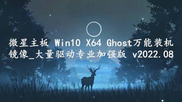 微星主板 Win10 X64 Ghost万能装机镜像_大量驱动专业加强版 v2022.08