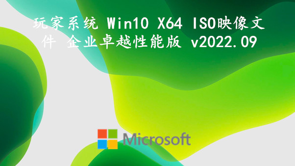 玩家系统 Win10 X64 ISO映像文件 企业卓越性能版 v2022.09