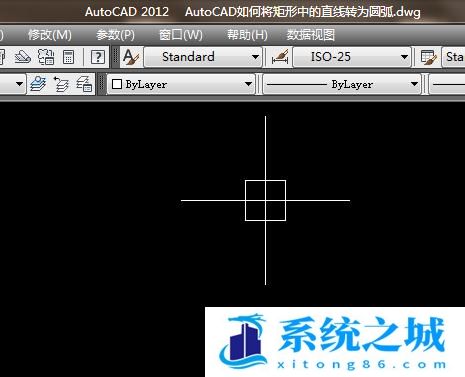 AutoCAD如何将矩形中的直线转为圆弧？