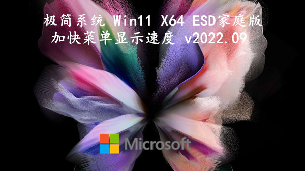 极简系统 Win11 X64 ESD家庭版 加快菜单显示速度 v2022.09