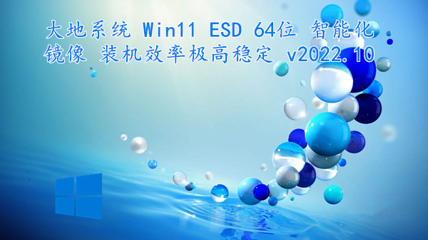 大地系统 Win11 ESD 64位 智能化镜像 装机效率极高稳定 v2022.10