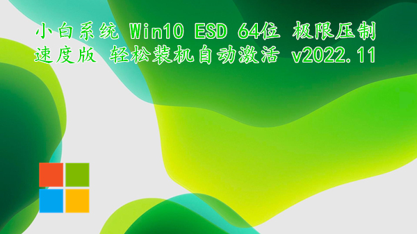 小白系统 Win10 ESD 64位 极限压制速度版 轻松装机自动激活 v2022.11
