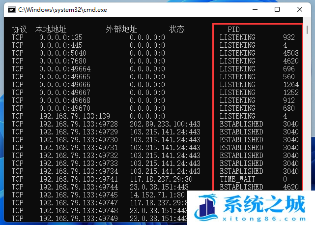 Win11,查看端口占用,Win11进程步骤