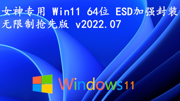 女神专用 Win11 64位 ESD加强封装-无限制抢先版 v2023.08