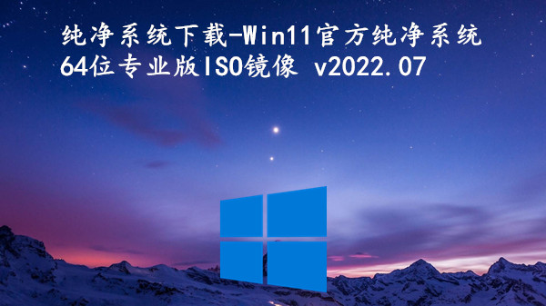 纯净系统下载-Win11官方纯净系统-64位专业版ISO镜像 v2022.07